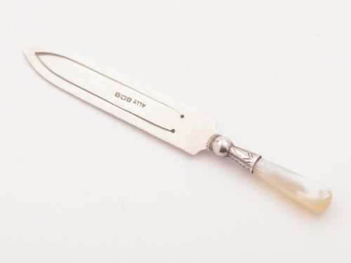 Mother of Pearl and Silver Bookmark, Birmingham 1925