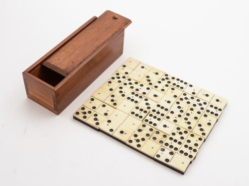 Edwardian Bone and Ebony Dominoes, Circa 1905