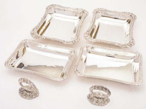 fig 1. Pair of Edwardian Silver Plated Entree Dishes, Circa 1905