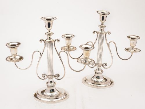 fig 1. Pair of Georgian Sheffield Plated Candelabras