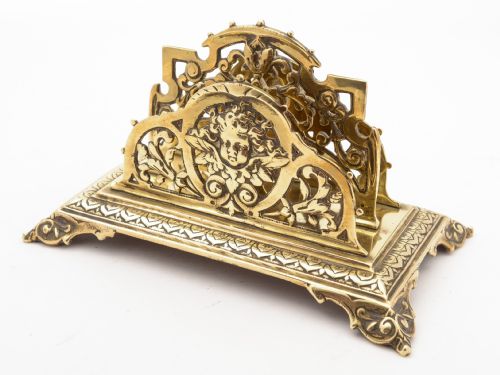Victorian Brass Letter Rack, Circa 1890