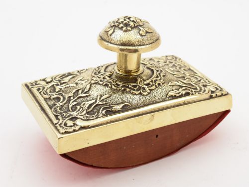 French Brass Rocker Blotter, Circa 1900