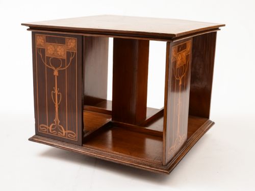 Art Nouveau Mahogany Revolving Desktop Bookcase, Circa 1900