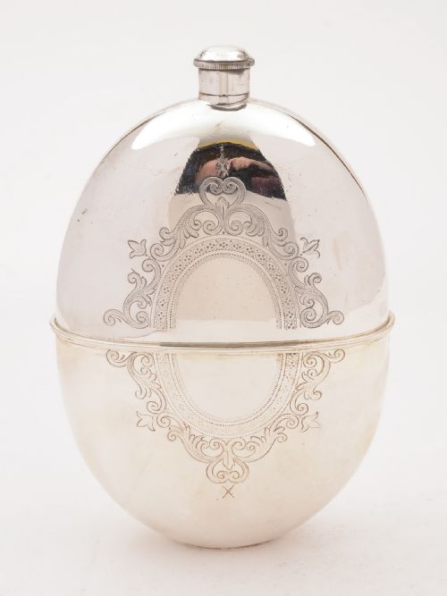 Victorian Large Silver Plated Hip Flask, Circa 1890