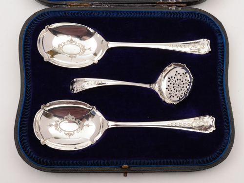 Edwardian Cased Silver Fruit Set, Sheffield 1908