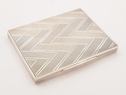 French Silver Art Deco Card Case, Circa 1930