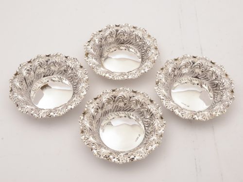 Cased Set of 4 Silver Bon Bon Dishes, Sheffield 1897