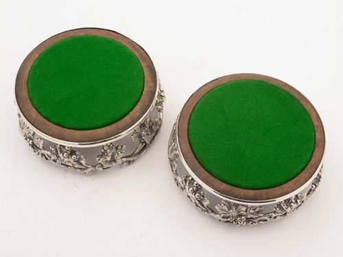fig 1. Pair of Elkington Wine Coasters, 1853