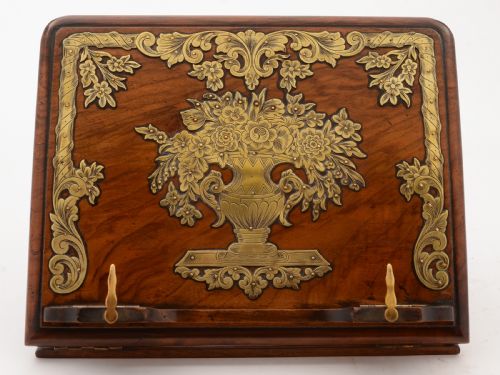 Victorian Walnut & Brass Folding Book Stand, Circa 1890
