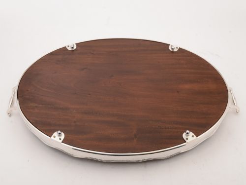 fig 1. Edwardian Mahogany Inlaid Gallery Tray, Circa 1905