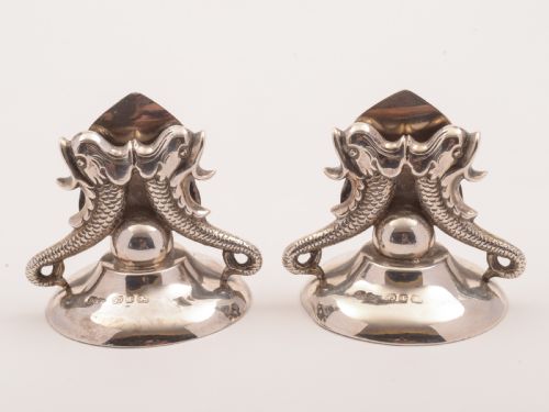 Pair of Victorian Silver Menu Holders, Birmingham 1891