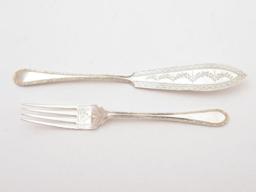 fig 1. Cased Silver Plated 24 Piece Fish Set, Circa 1905