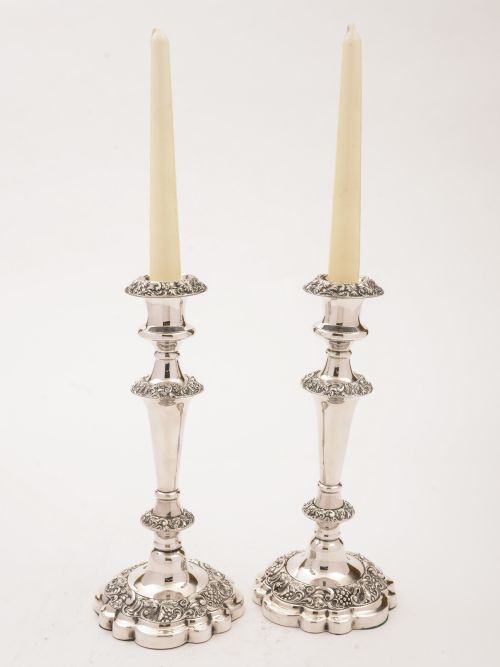 Pair of Victorian Silver Plated Candlesticks, Circa 1890