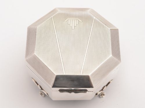 fig 1. Art Deco Silver Jewellery Box, Chester 1924