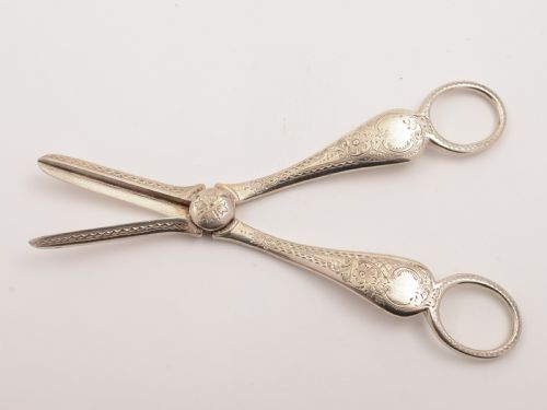 Edwardian Silver Grape Scissors, London 1905