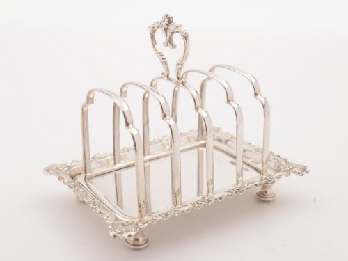 Victorian Silver Tray-based Toast Rack, Sheffield 1892