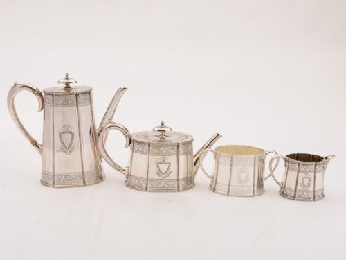 fig 1. Victorian Bachelors Tea and Coffee Set, Circa 1870