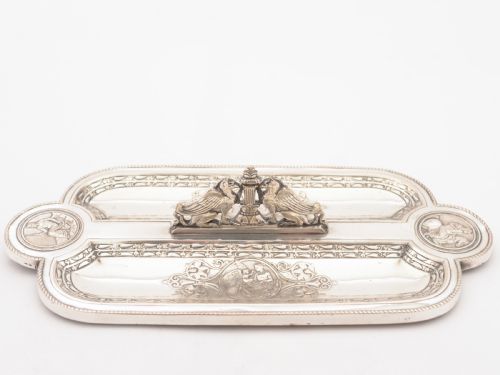 Elkington Mason & Co Double Pen Tray, Circa 1860