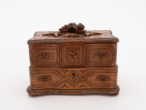 Carved Black Forest Jewellery Box, Circa 1900