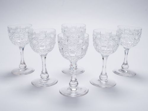 Set of 6 Edwardian Sherry Glasses, Circa 1905
