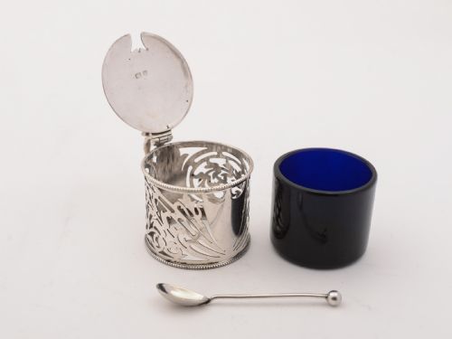 fig 1. Art Nouveau Silver Mustard Pot, Birmingham 1903