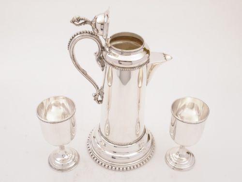 fig 1. Continental Silver Plated Claret Jug, Circa 1900