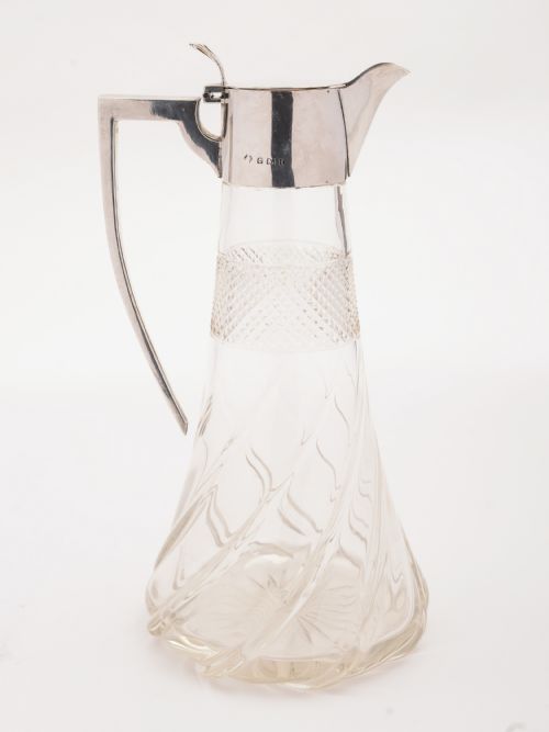 Edwardian Silver Topped Claret Jug, Birmingham 1905