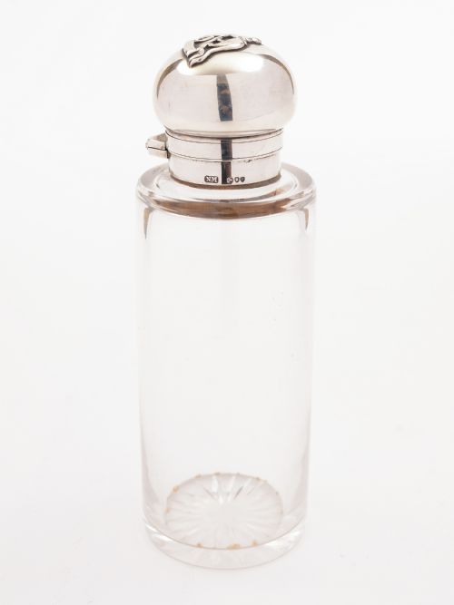 Victorian Silver Topped Flask, Birmingham 1890