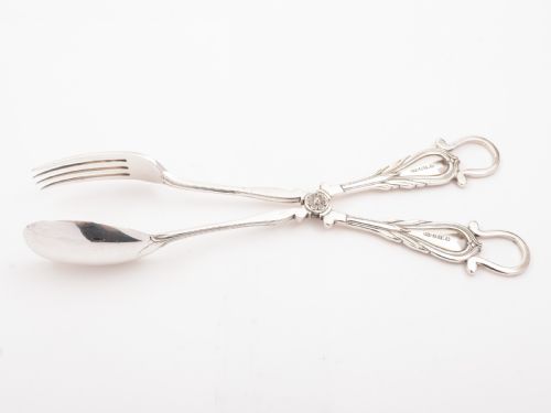 Large Silver Plated Salad Servers, Circa 1890