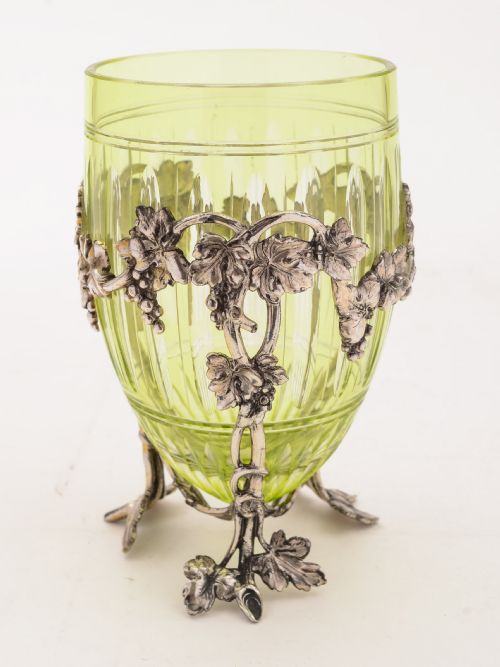 Wmf Cut Glass Vase in Stand, Circa 1900