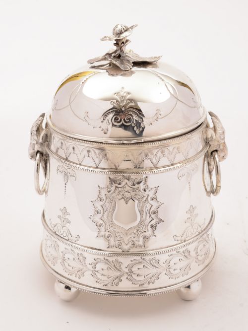 Victorian Silver Plated Biscuit Box, Circa 1880