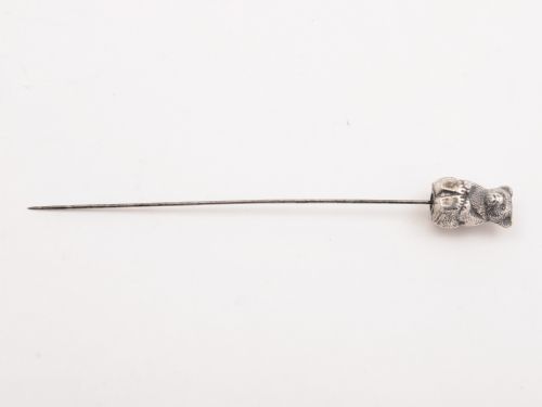 Edwardian Silver Bear Hat Pin, Birmingham 1908