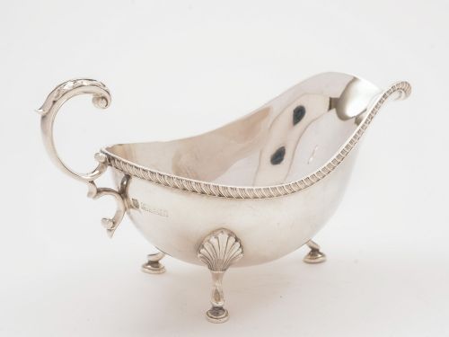 fig 1. Vintage Silver Sauce Boat, Birmingham 1968