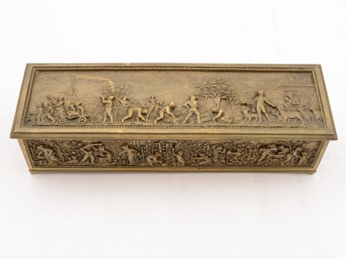 French Cast Brass Jewellery Casket, Circa 1880