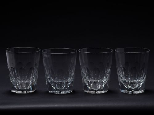 Set of 4 Cut Glass Whiskey Tumblers, Circa 1920