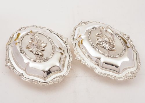 Pair of Victorian Entree Dishes, Circa 1880