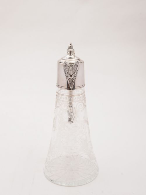 fig 1. Victorian Cupid Etched Glass Claret Jug, Circa 1890