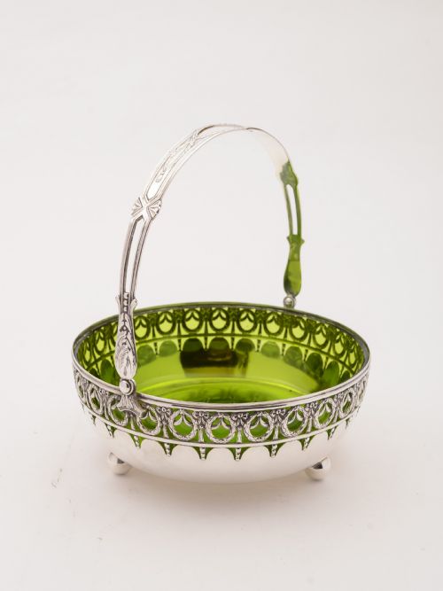 Edwardian Glass Lined Basket, Circa 1905
