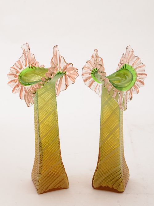 Pair of Victorian Glass Vases, Circa 1890