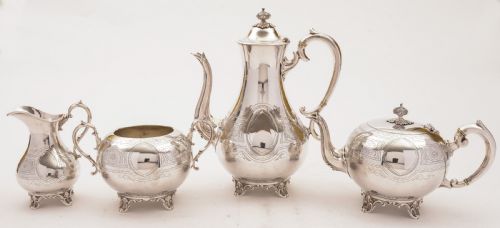 Victorian Silver Plated Tea Set, Circa 1880
