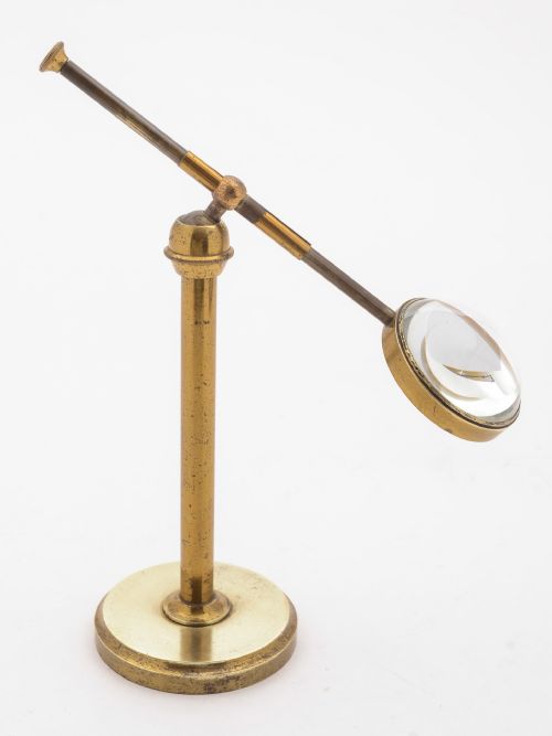 Victorian Scientific Brass Magnifying Glass, Circa 1890