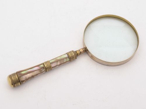 Lovely Mother of Pearl Handled Magnifying Glass, Circa 1900