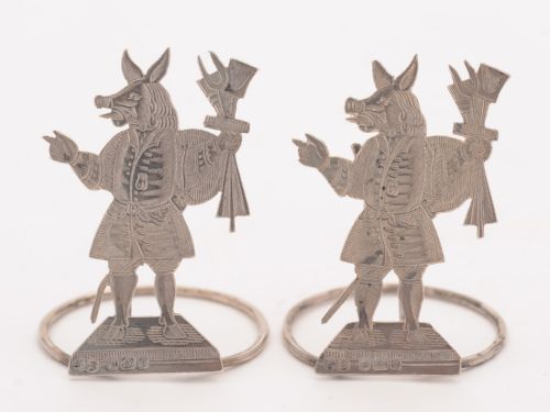 Unusual Pair of Victorian Silver Menu Holders, Sheffield 1898