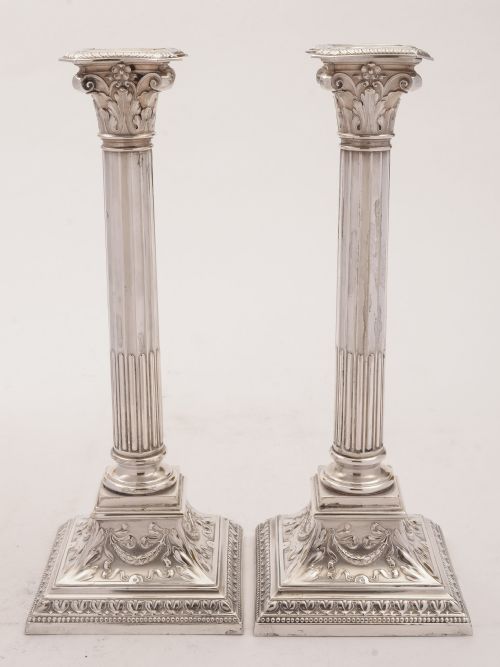 Gorgeous Pair of Wmf Large Candlesticks, Circa 1900