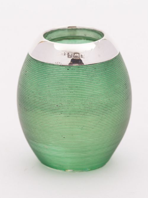Rare Coloured Glass Threaded Matchstriker, Birmingham 1900