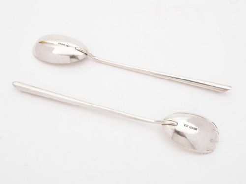 fig 1. Lovely Edwardian Silver Salad Servers, Sheffield 1904