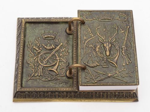 Superb French Bronze Notepad Holder, Circa 1920