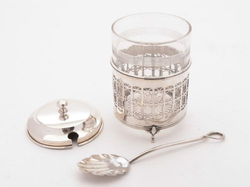 fig 1. Nice Silver and Glass Preserve Pot, Birmingham 1919