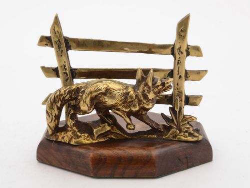 Charming Brass and Oak Letter Rack, Circa 1930