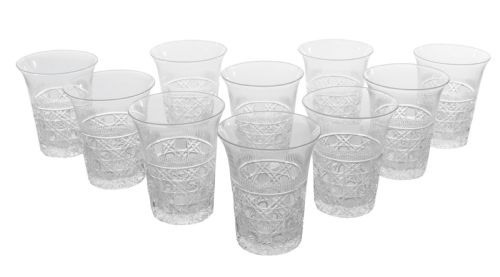 Gorgeous Set of 10 Edwardian Tumblers, Circa 1905